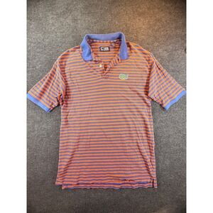 Crable Sportswear Florida Gators Mens XL Polo Shirt Orange Blue Striped Cotton